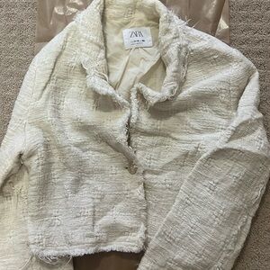 Zara Textured Crop Blazer